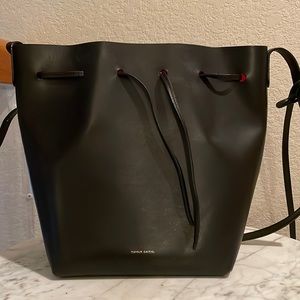 Mansur Gavriel Bucket Bag in Black with Red interior